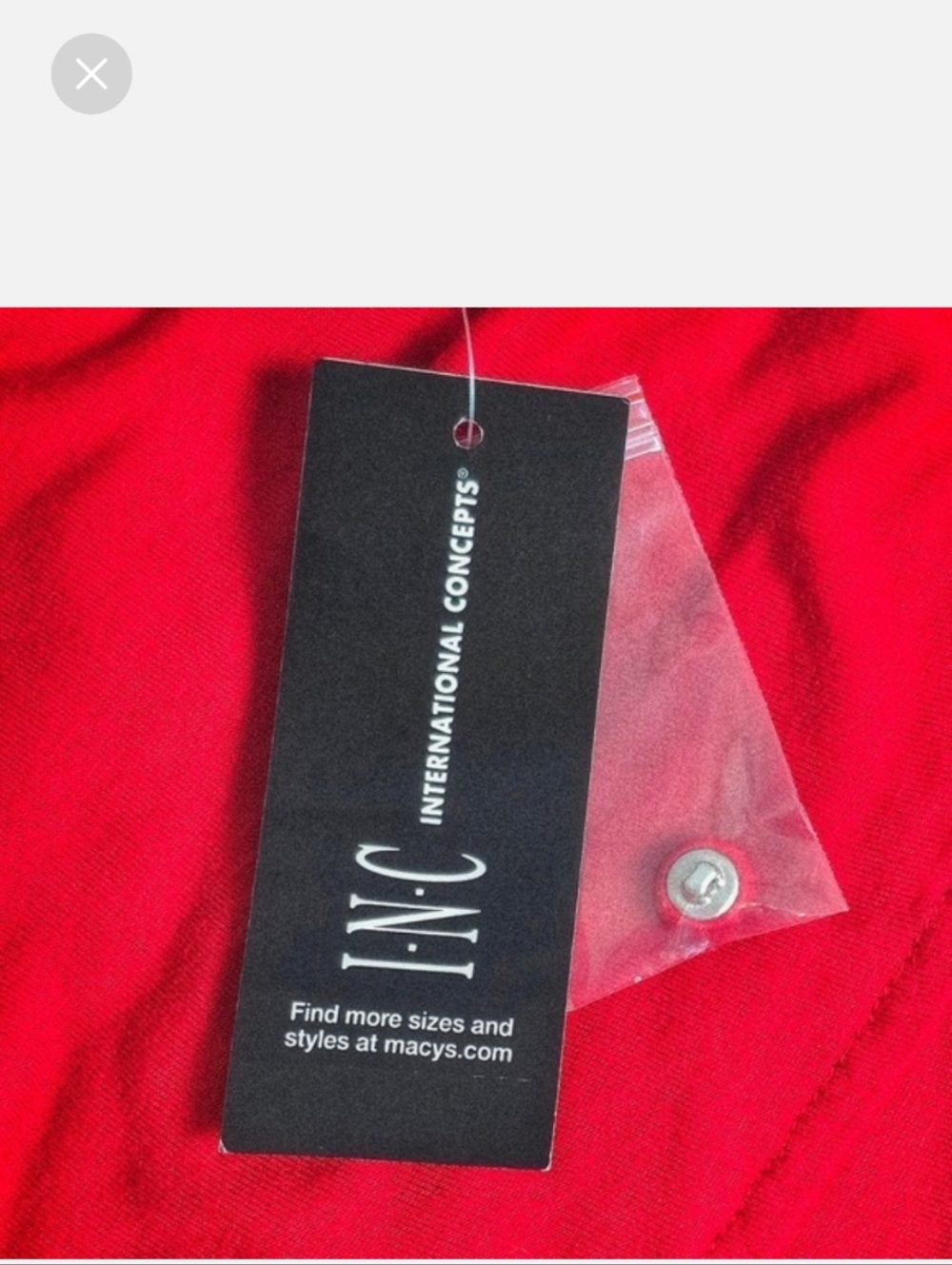 INC International Concepts Red Tiered Halter Top XL Gold Bar Neck Flowy Layers - Picture 8 of 11